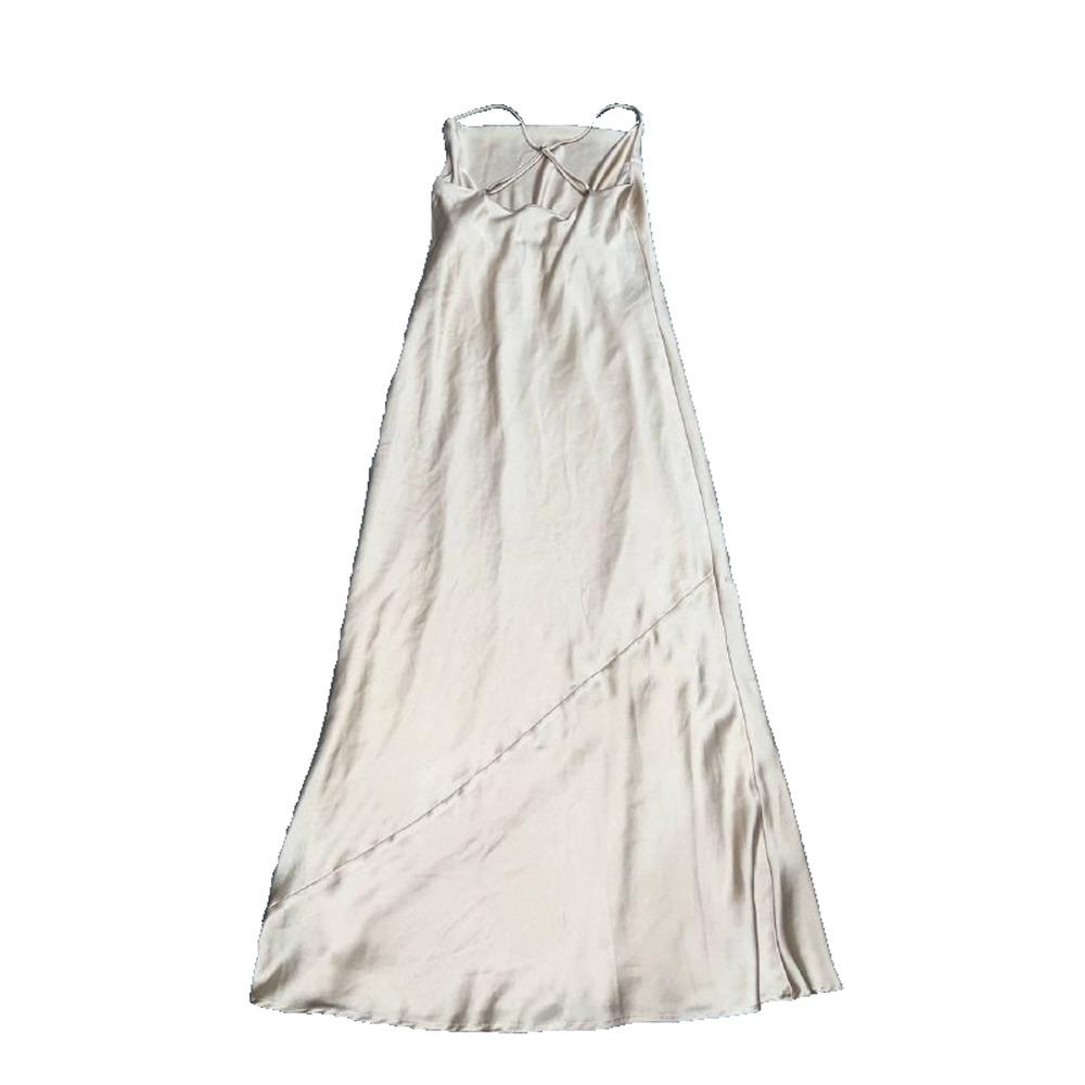 Show me Your Mumu Y2K Tuscany Maxi Slip Dress prom Champagne Satin S A006605 - Picture 10 of 11
